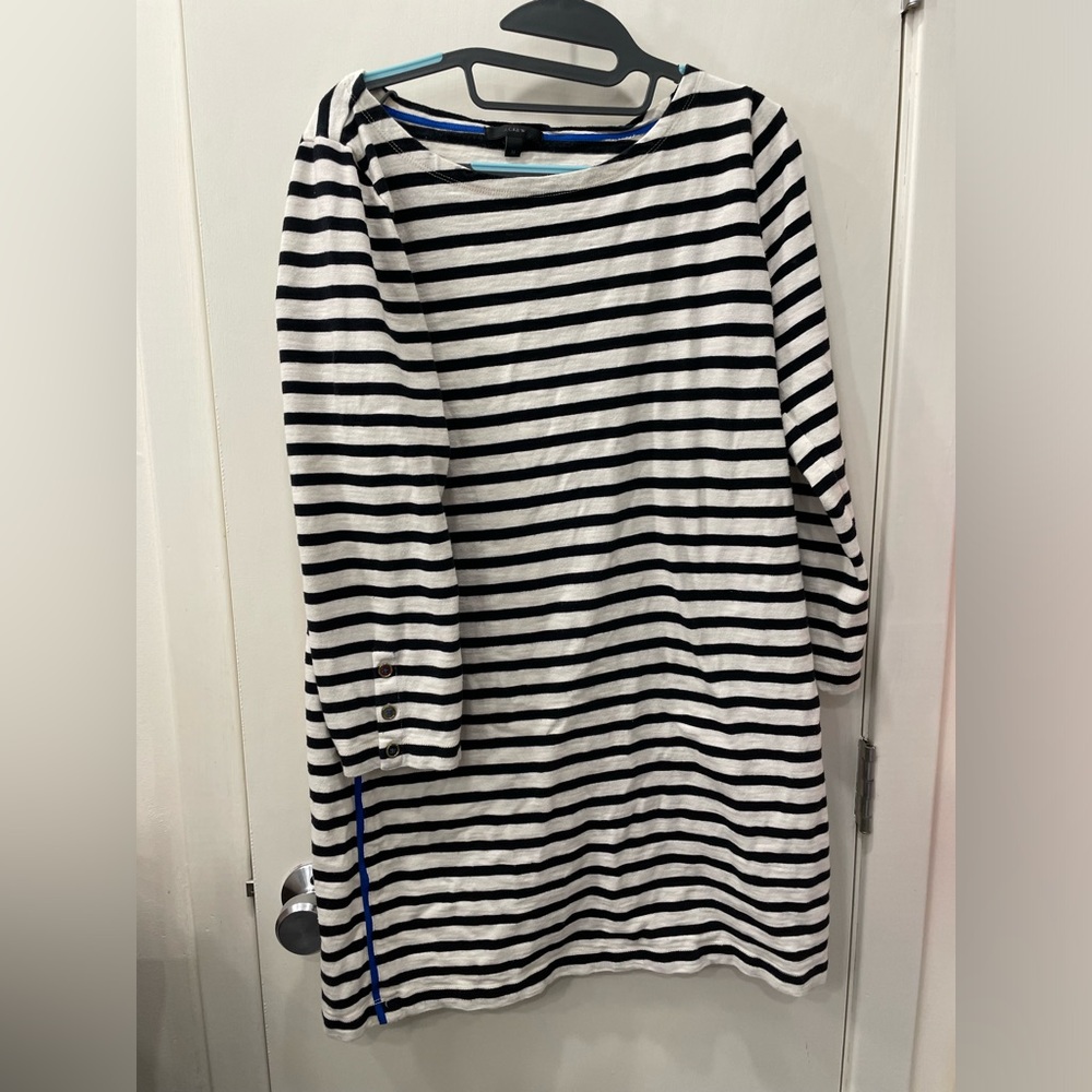 J.Crew Striped T-shirt Dress Carded Black, medium